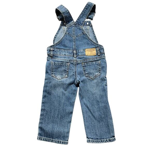 Oshkosh B'Gosh Genuine Kids 18 Months Denim Jean Bib Overalls Pockets - Picture 7 of 7